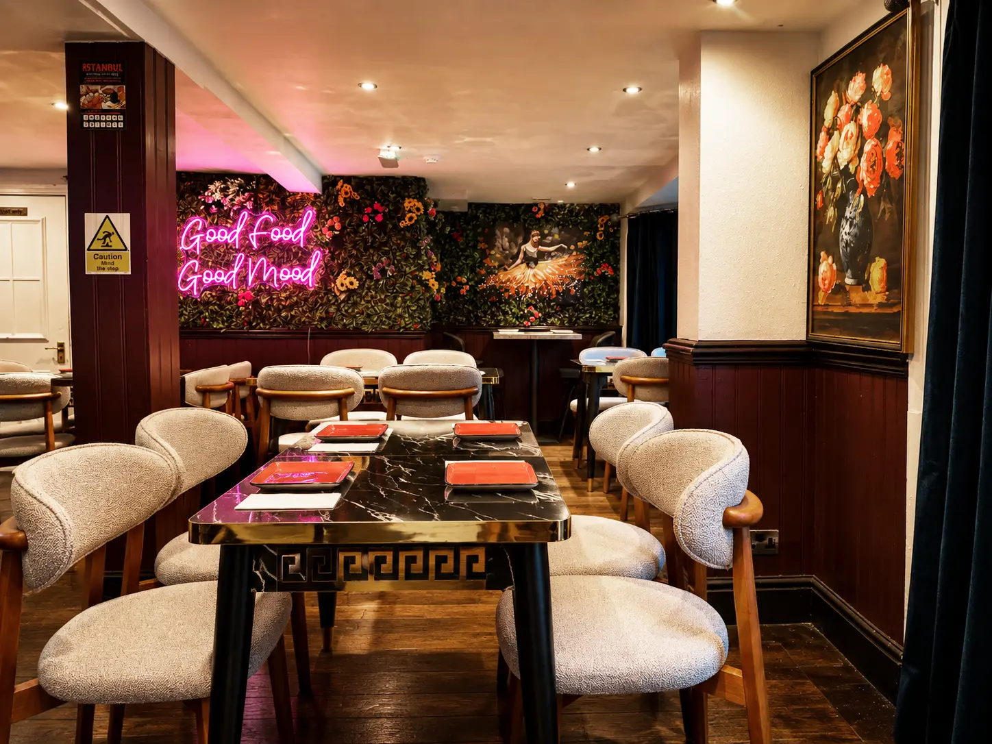 The colourful dining room at Istanbul Bar & Grill in Thirsk