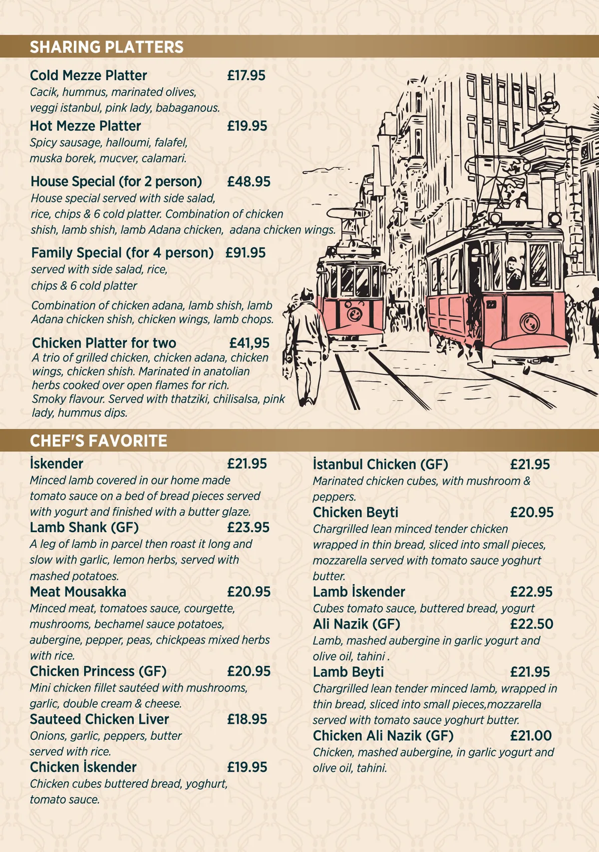 Istanbul Bar & Grill à la carte dishes and prices, page two